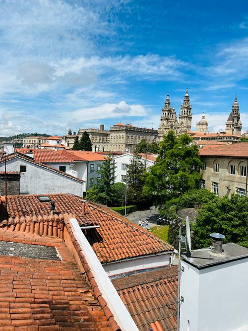 Grupo caminando el Camino de Santiago